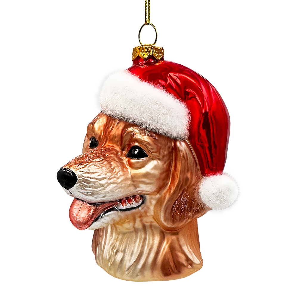 Golden Retriever Glass Christmas Ornament