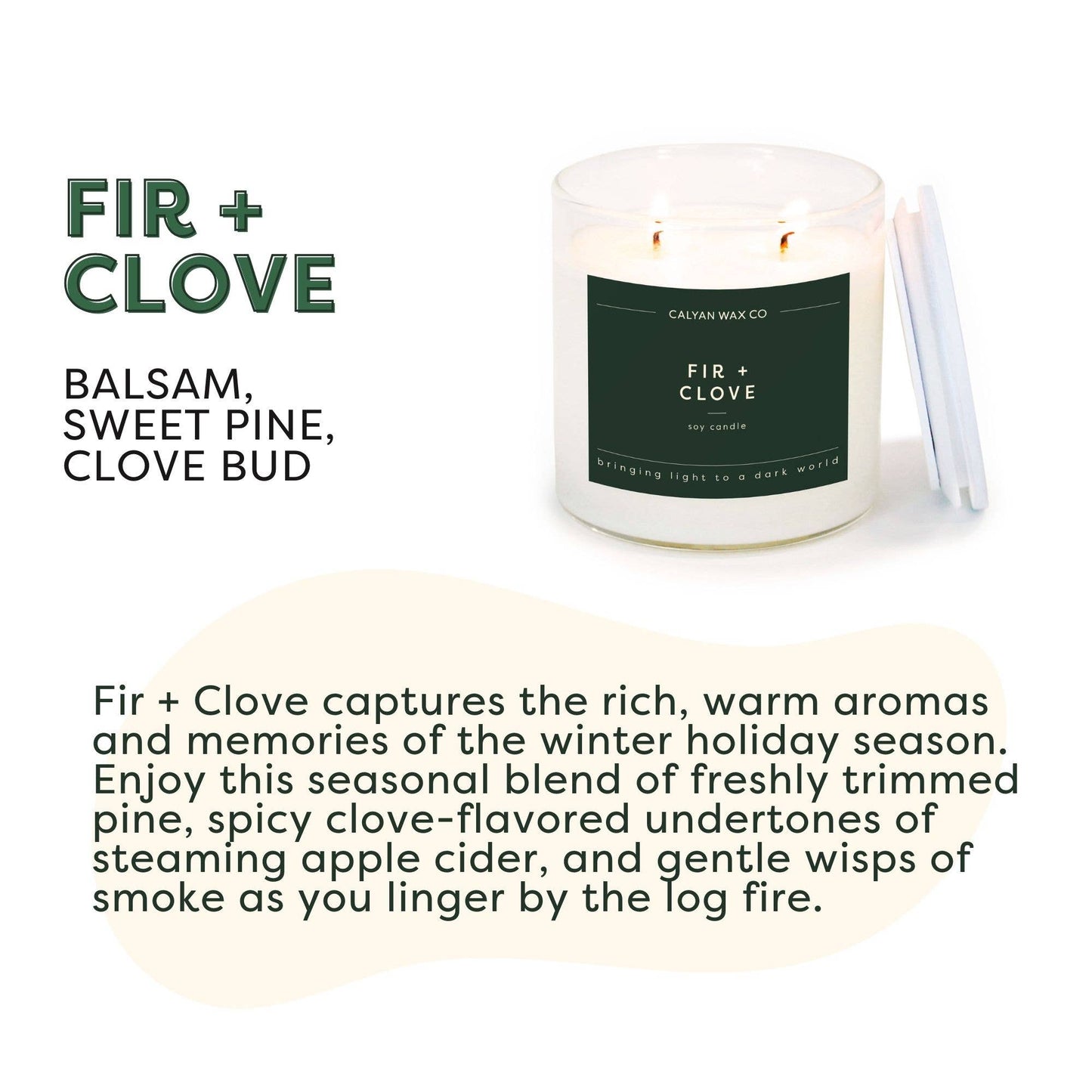 Fir + Clove - Clear Glass Tumbler Soy Candle