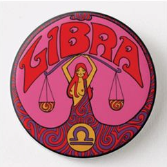 Astral Weekend - Libra Zodiac Metal Magnet