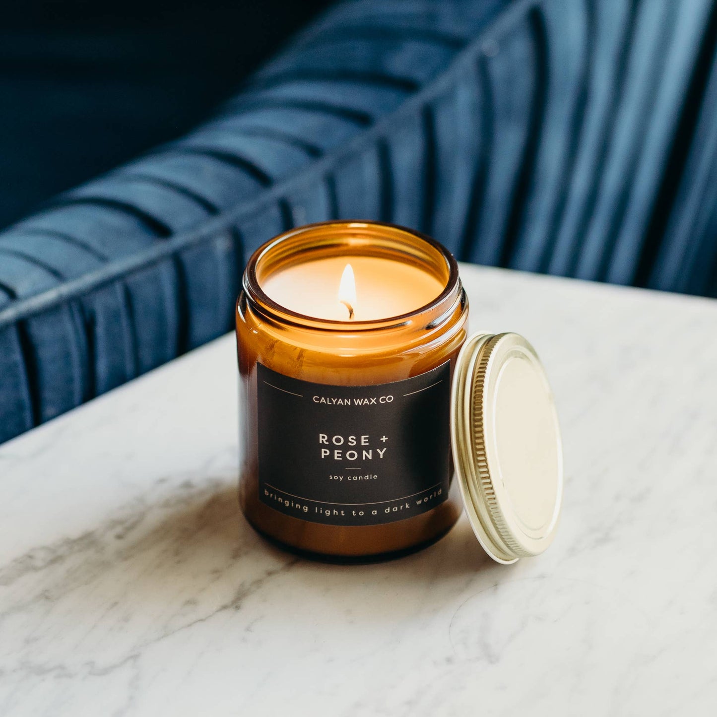 Rose + Peony - Amber Jar Soy Candle