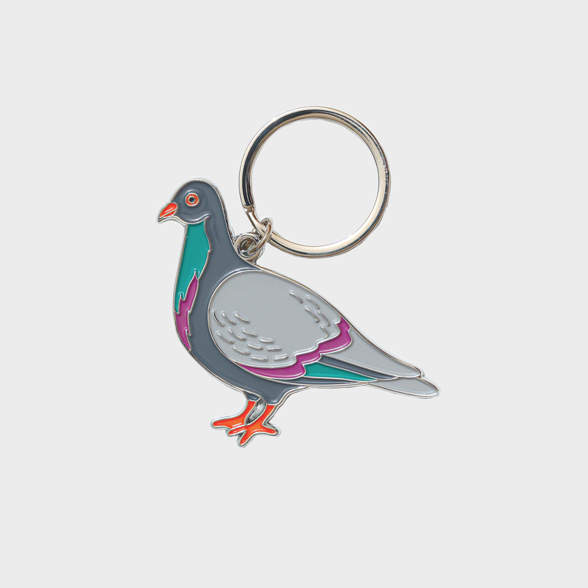 Pigeon Enamel Keychain Bag Charm
