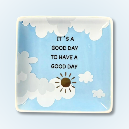 Properly Improper - It's A Good Day With Clouds - Square Trinket Tray