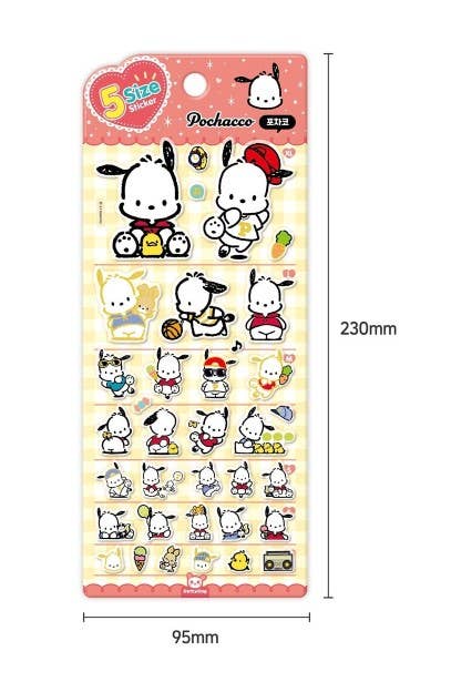 Sanrio Characters 5 Sizes Jelly Coating Stickers