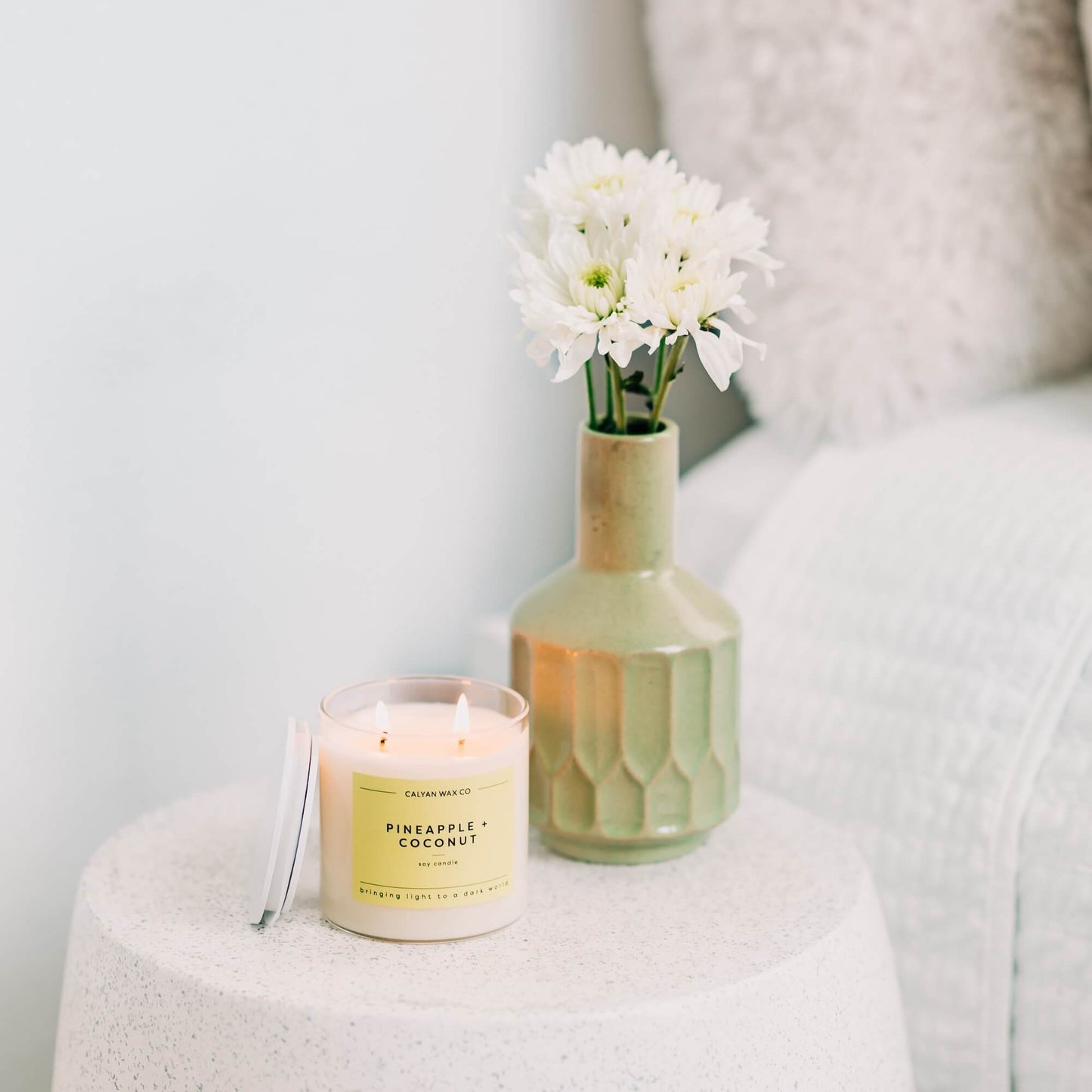 Calyan Wax Co. - Pineapple + Coconut - Clear Glass Tumbler Soy Candle