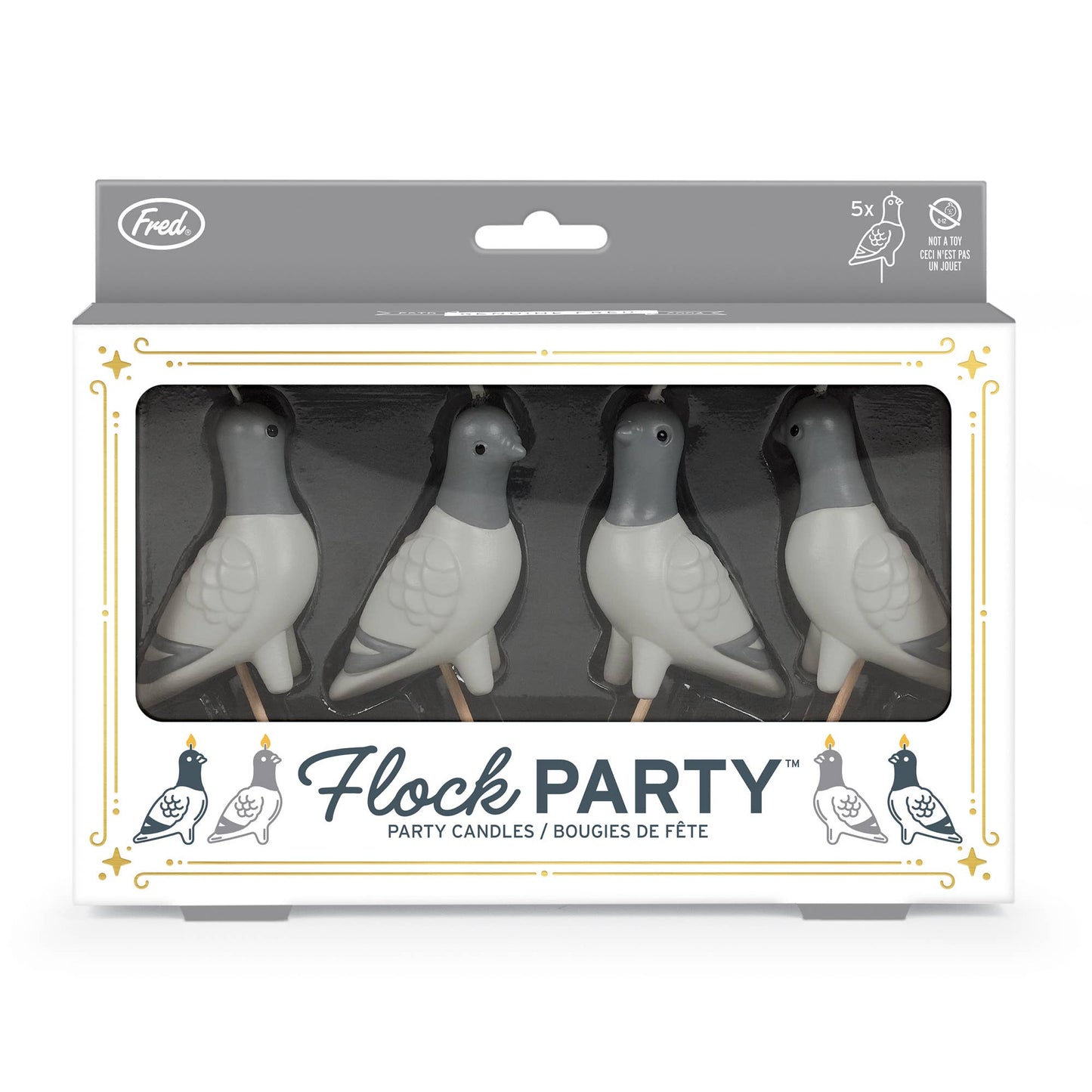 FLOCK PARTY Pigeon Candles - Set of 4