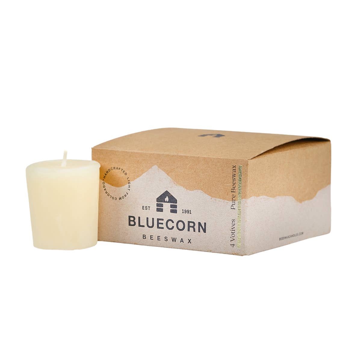 Bluecorn Candles - Pure Beeswax Votive Candles - Sustainable & Handcrafted