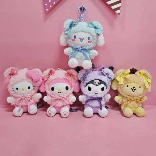 K_Wonderland - Sanrio Fluffy Bearhood costume bag charm/ key ring