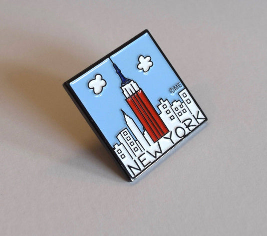 Mary Ellis - New York Enamel Pin Patriotic Skyline