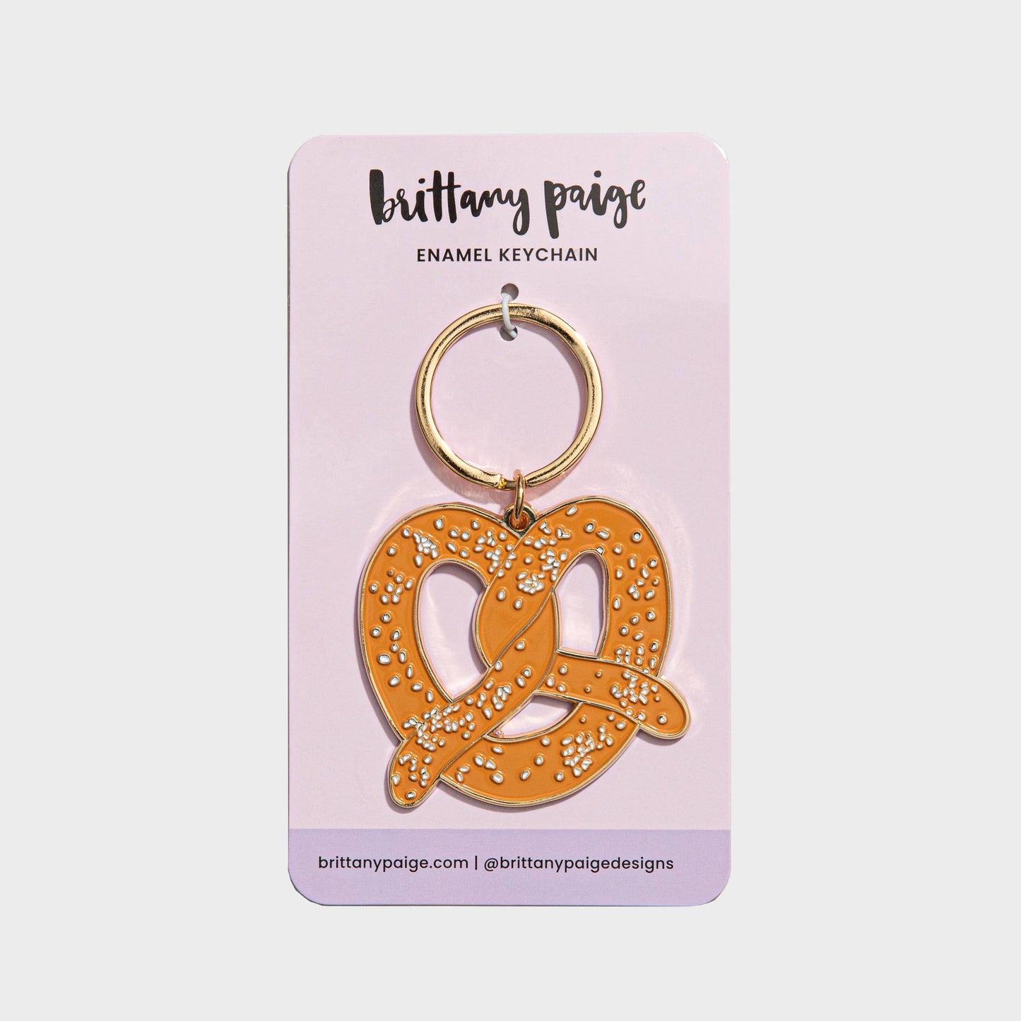 Soft Pretzel Enamel Keychain Bag Charm