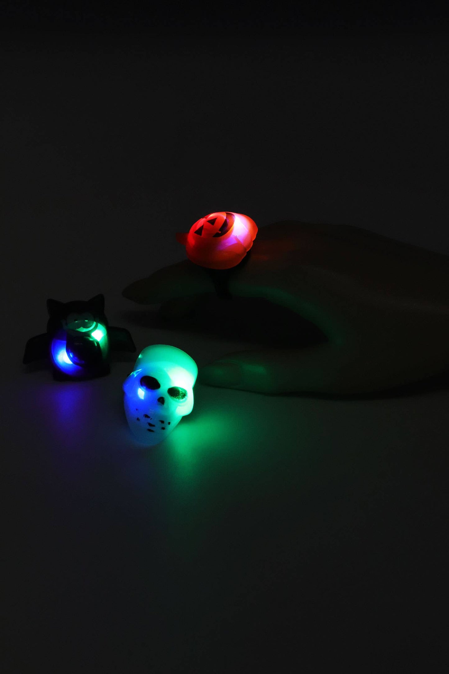 Halloween Ornament Led Light-up Ring - 24 Pcs