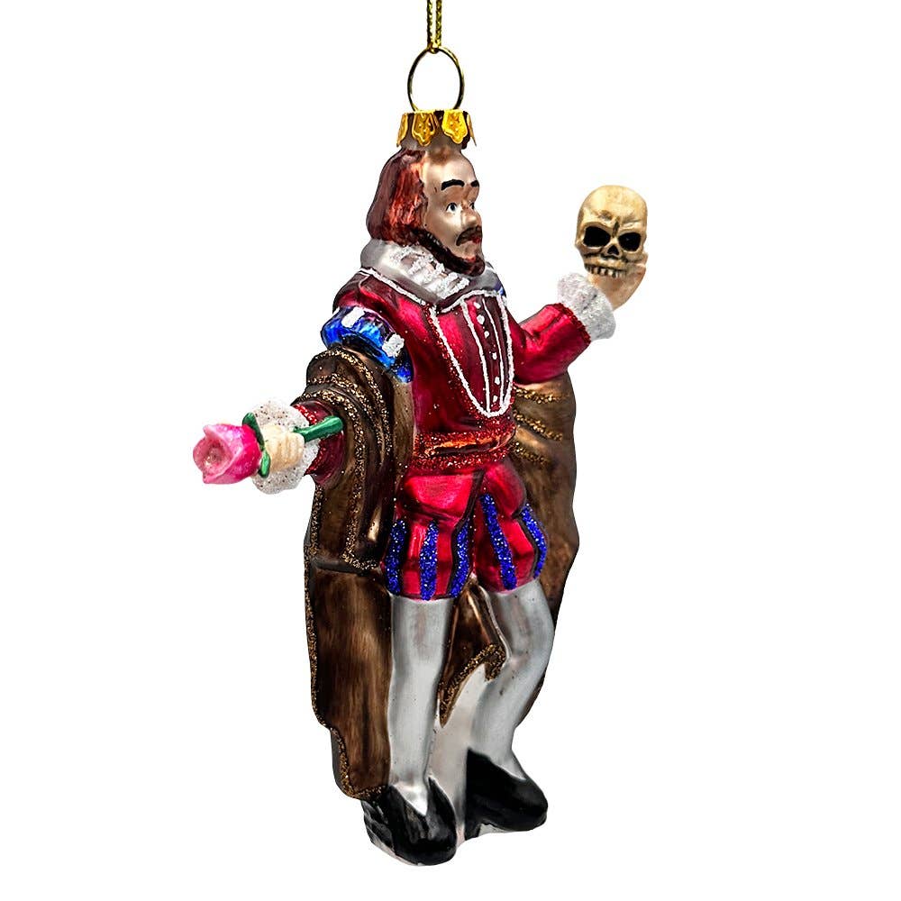 The Melancholy Prince William Shakespeare Glass Ornament