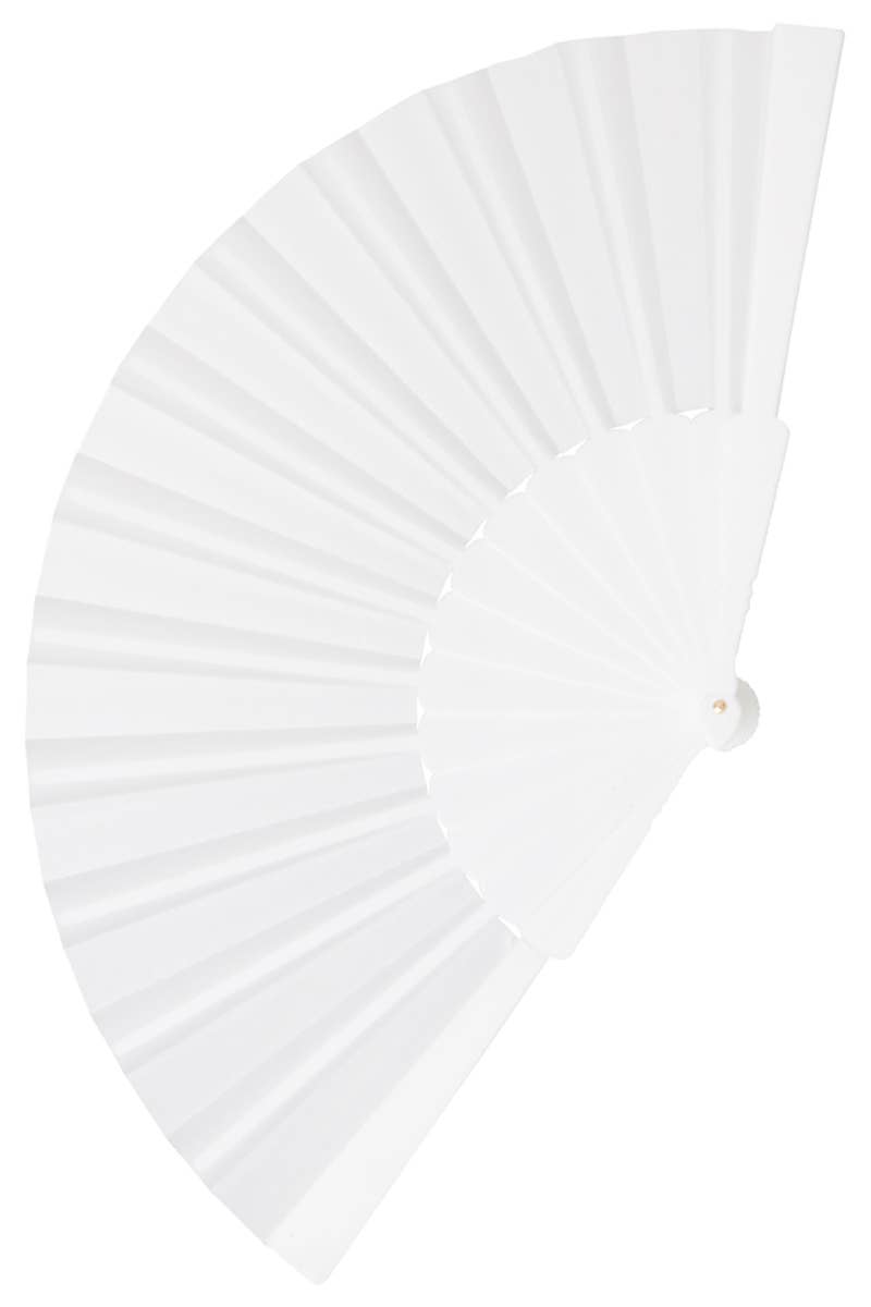 Cap Zone - White on White Hand-Held Folding Fan