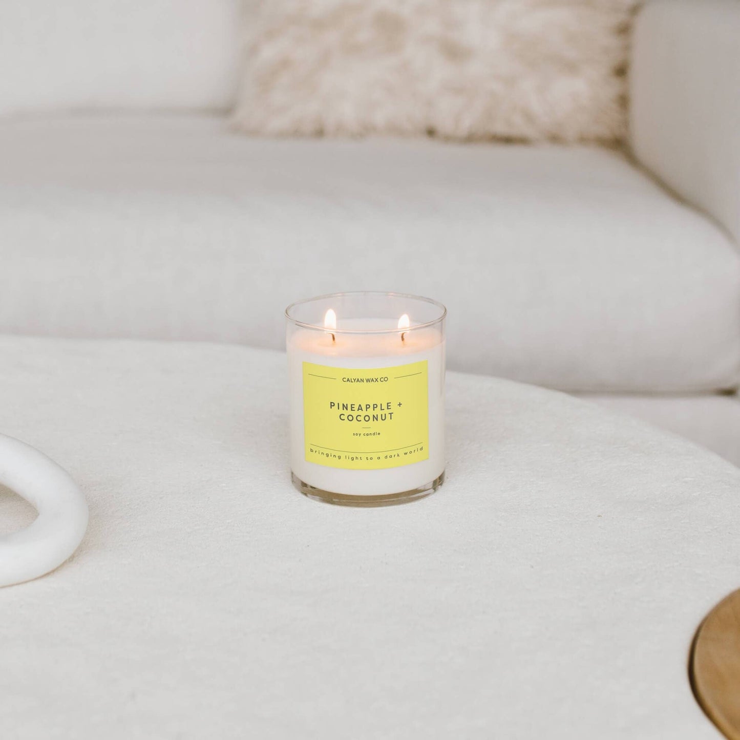 Calyan Wax Co. - Pineapple + Coconut - Clear Glass Tumbler Soy Candle
