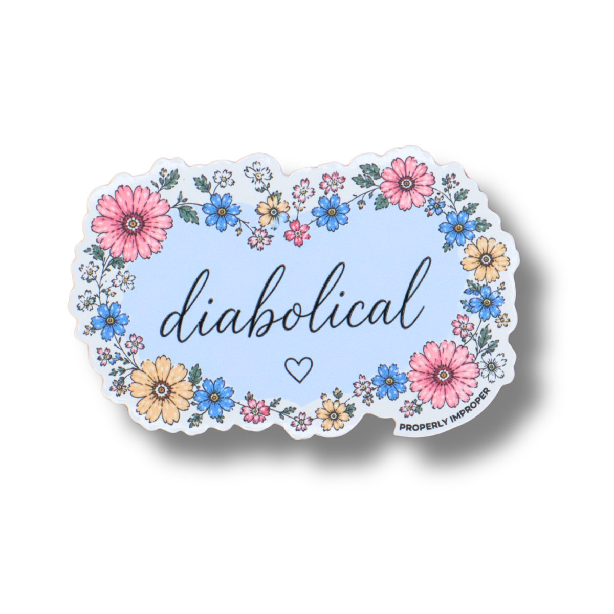 Raised Waterproof Sticker Diabolical Floral