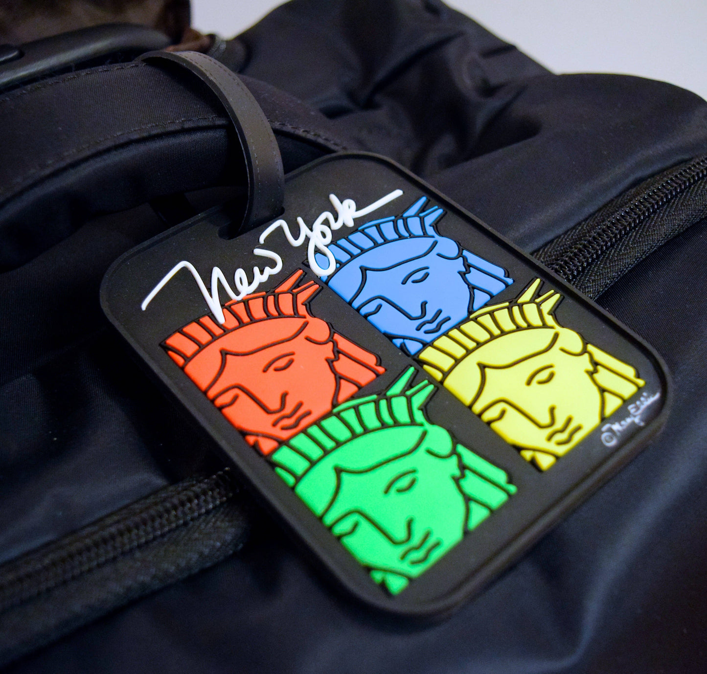 Mary Ellis - Statue of Liberty Faces 3-D Luggage Tag | New York Gift