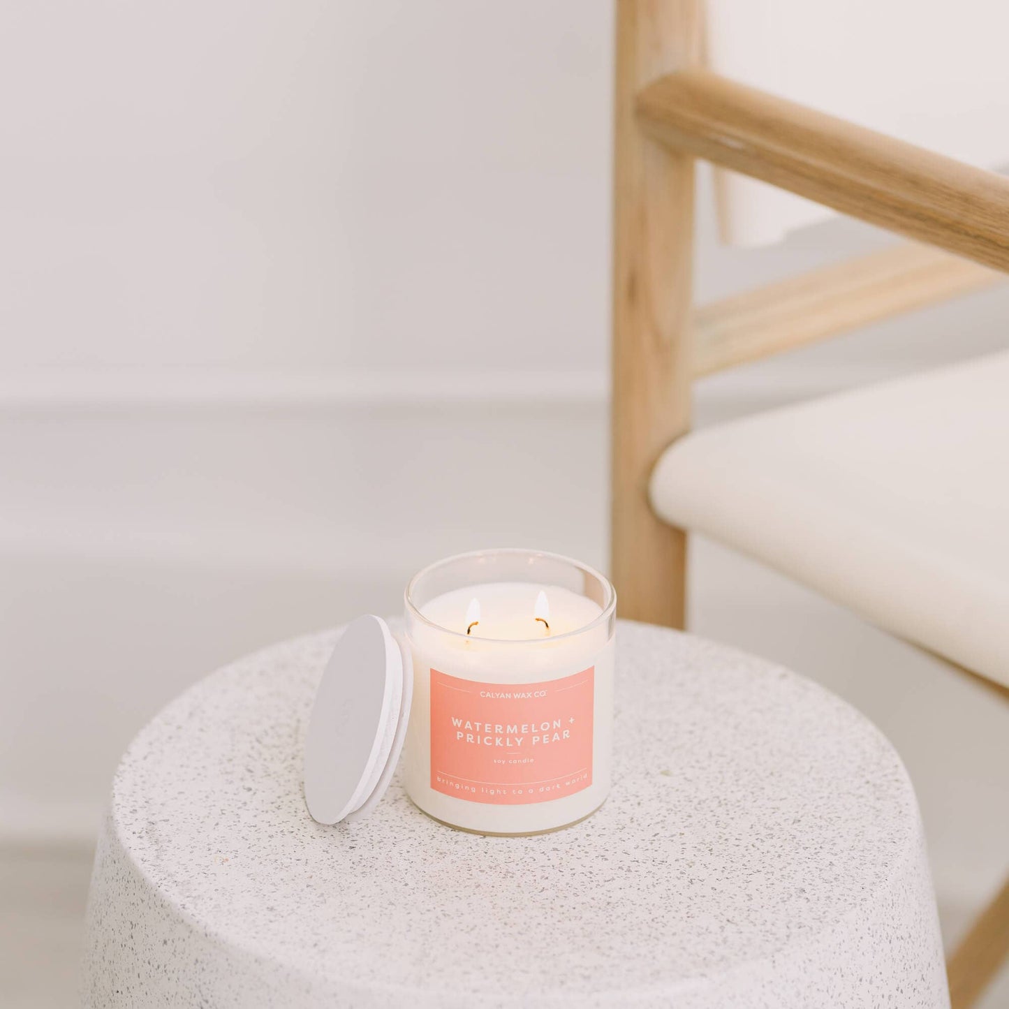 Calyan Wax Co. - Watermelon + Prickly Pear - Clear Glass Tumbler Soy Candle