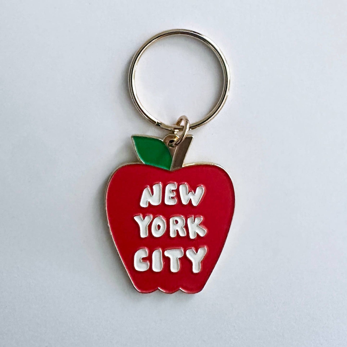 Big Apple Keychain New York City NY Enamel Souvenir