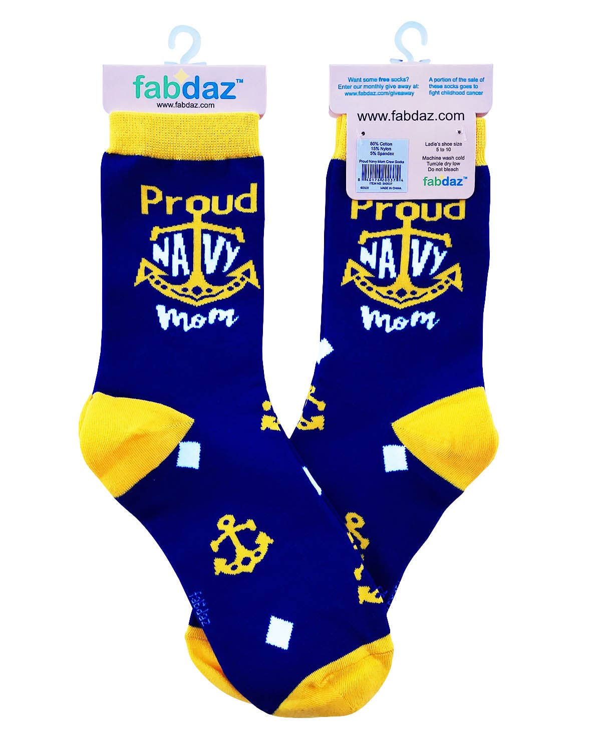 Fabdaz - Proud NAVY Mom Women's Crew Socks