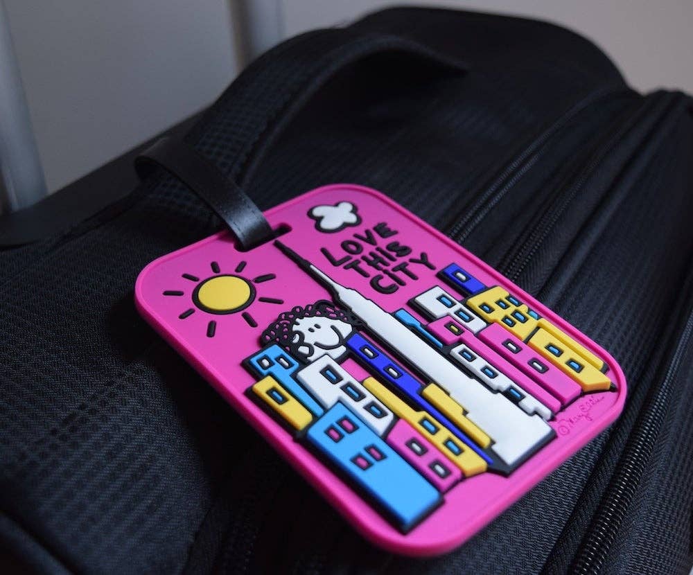 Love This City New York Luggage Tag | Hot Pink Fun Bag Tag