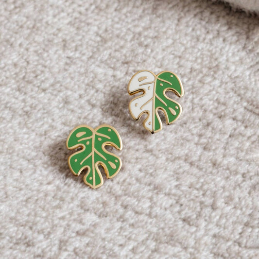 Monstera Albo Earrings