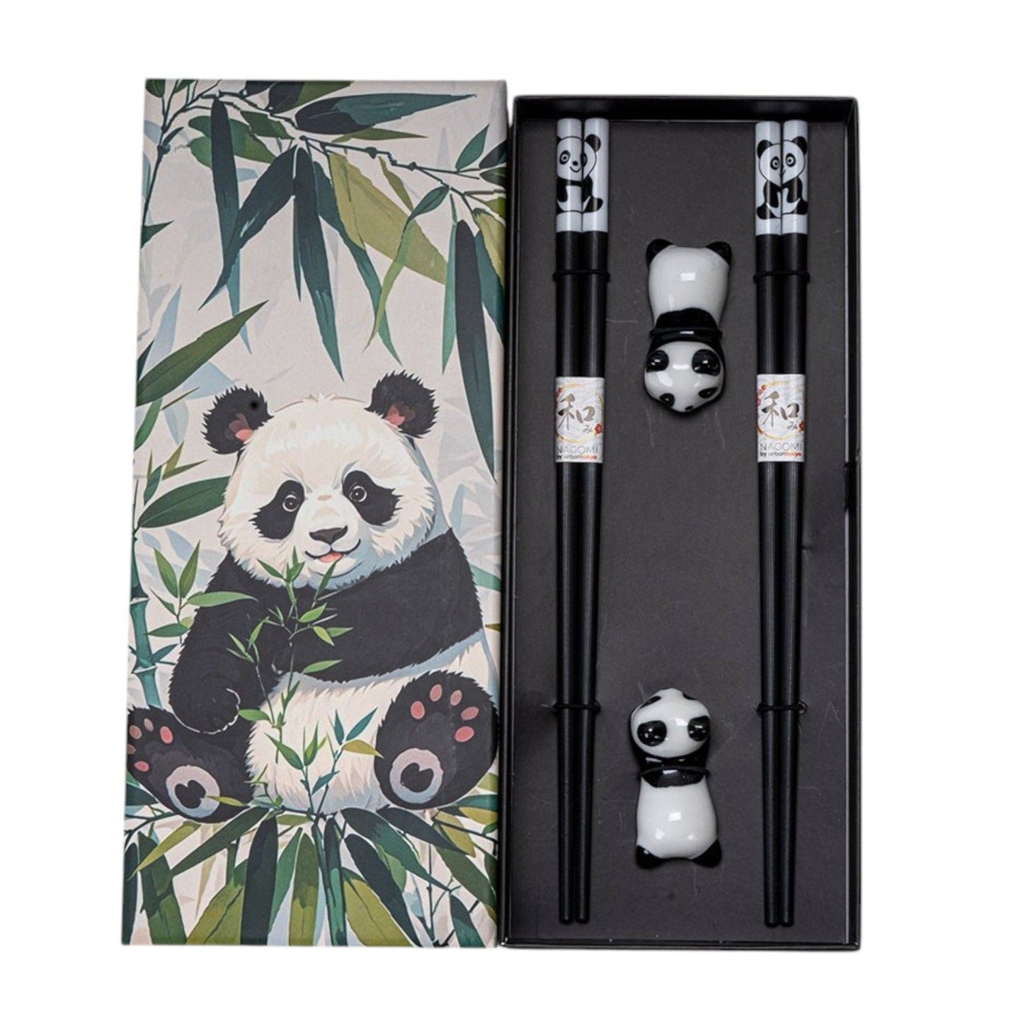 Urban Tokyo - Panda Cat 2 Pair Chopsticks and Chopsticks Rests Gift Set (1/80)