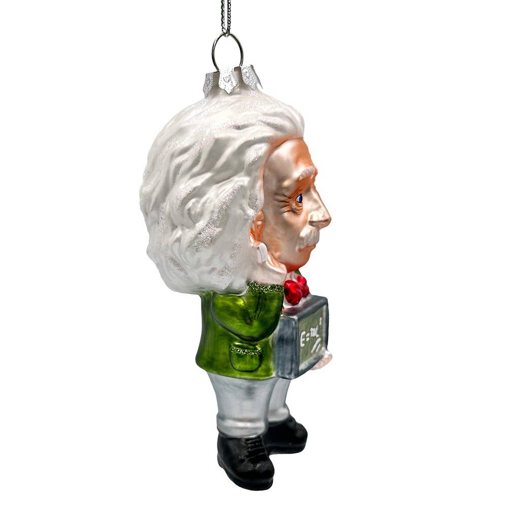 Albert Einstein Handcrafted Glass Ornament