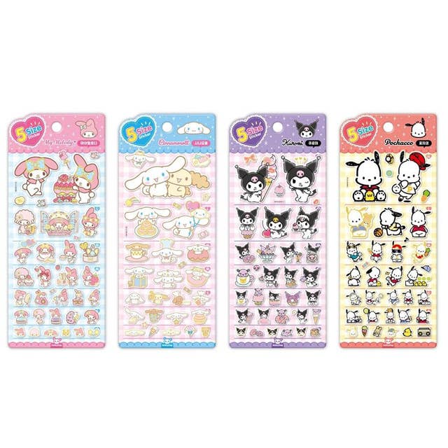 Sanrio Characters 5 Sizes Jelly Coating Stickers