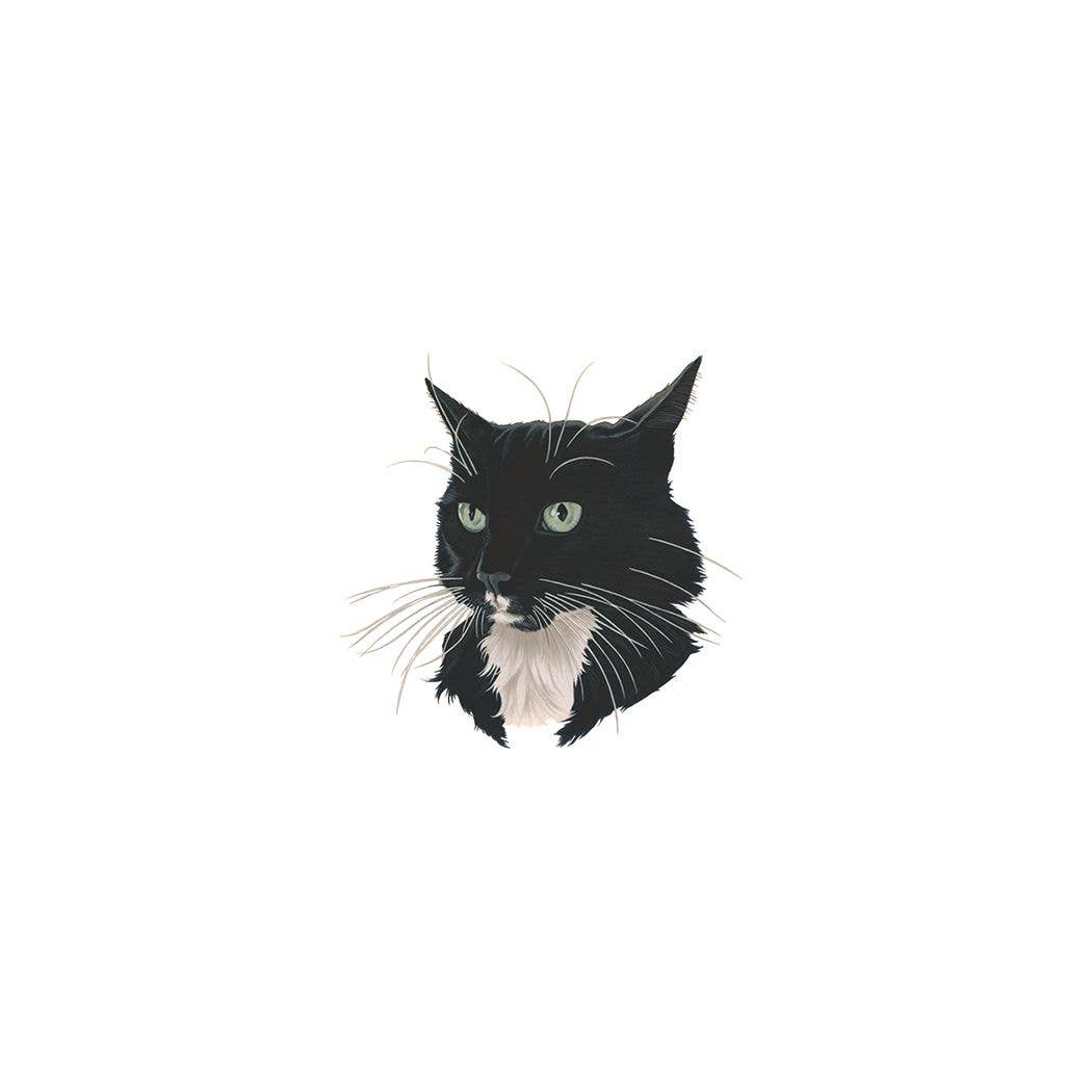 B/W Fancy Cat Tattoo Pair
