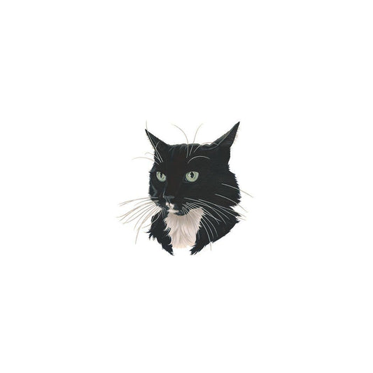B/W Fancy Cat Tattoo Pair