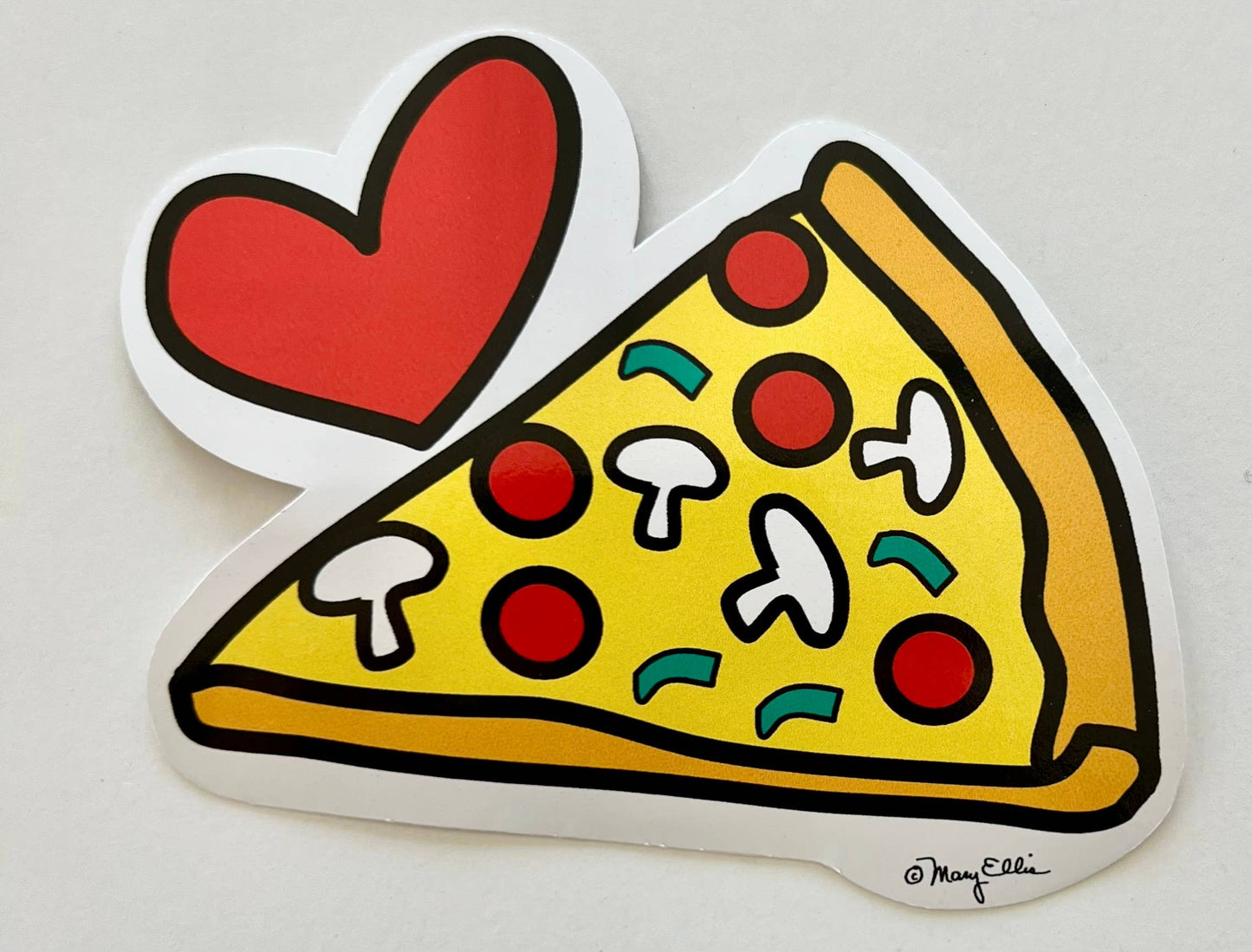 Mary Ellis - Giant Sticker Heart Pizza Love