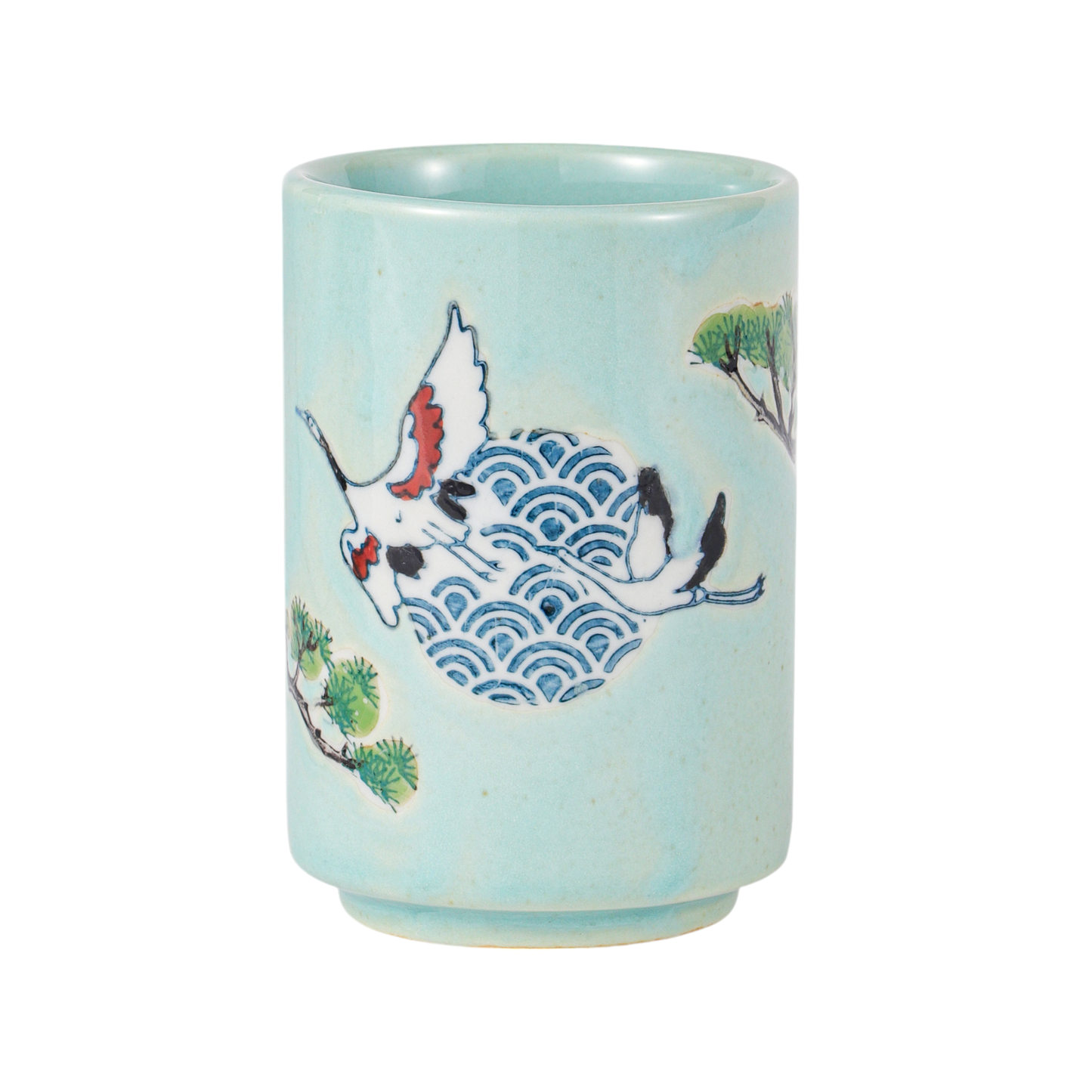 Urban Tokyo - Japanese Crane Yunomi Style Tea Cup Reactive Glaze 10 fl oz (12/72)