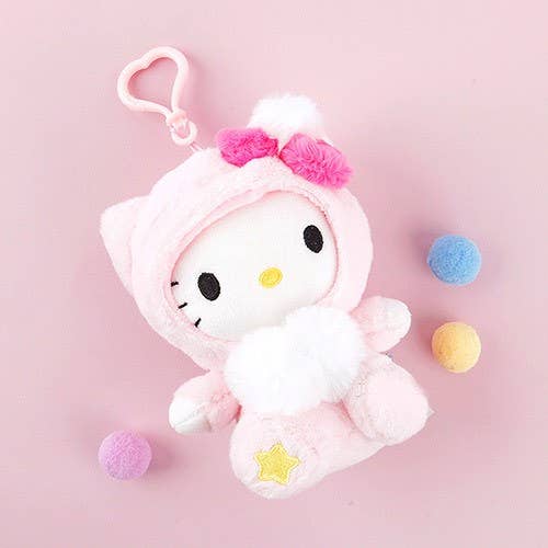 Sanrio Pastel Cozy Fluffy Costume key Ring, Bag Charm