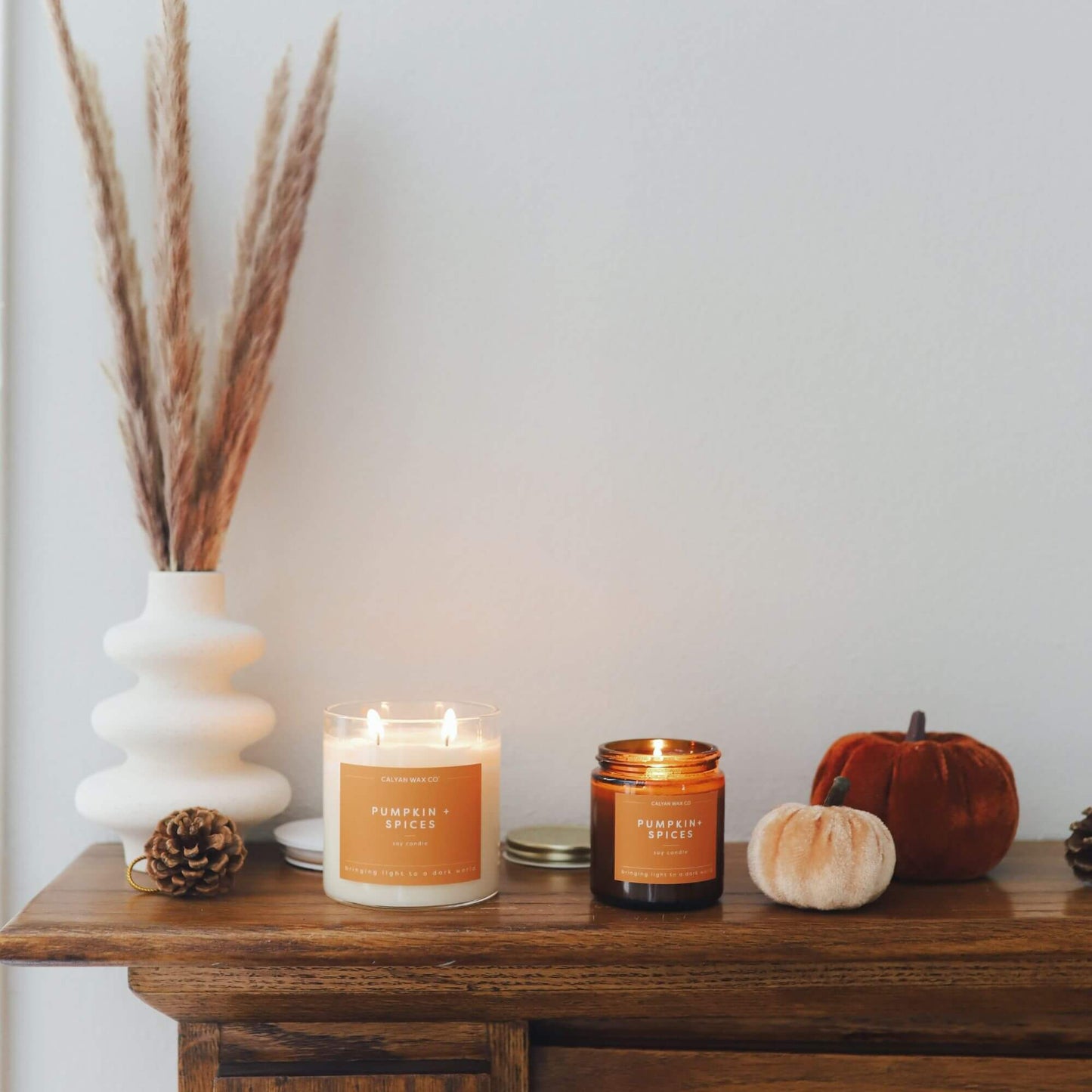Pumpkin + Spices - Mini Amber Jar Soy Candle