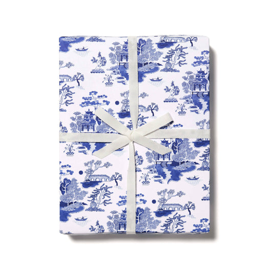 Blue Chinoiserie wrapping paper