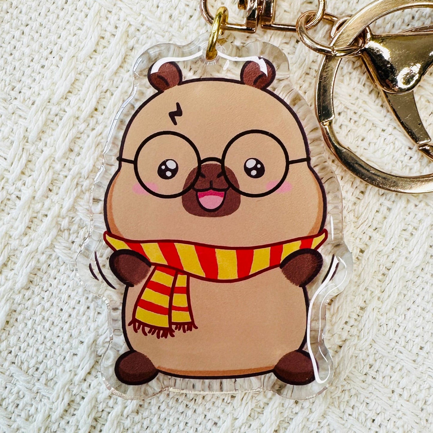 CapyFun - Capybara Acrylic Keychain Cute Kawaii Dumpling Boba Tea Coffee Ice Cream Reading Orange Ramen Foodie Hot Pot Holiday Gift For Her