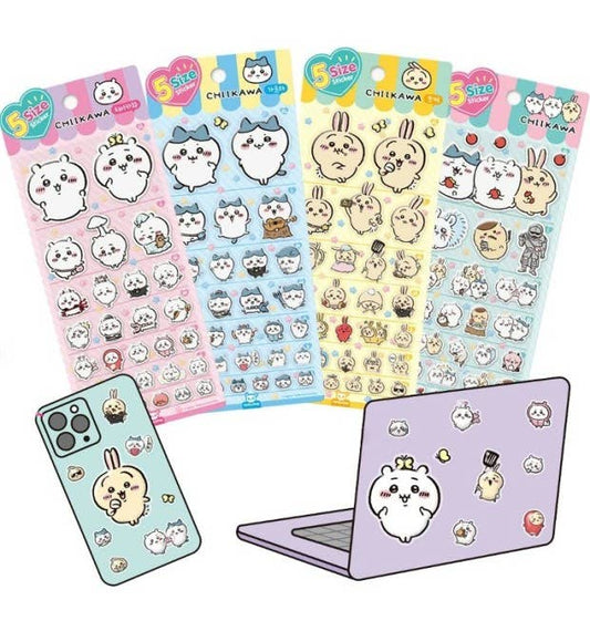 K_Wonderland - Chiikawa & Friends 5 Sizes Jelly Coating Deco Stickers