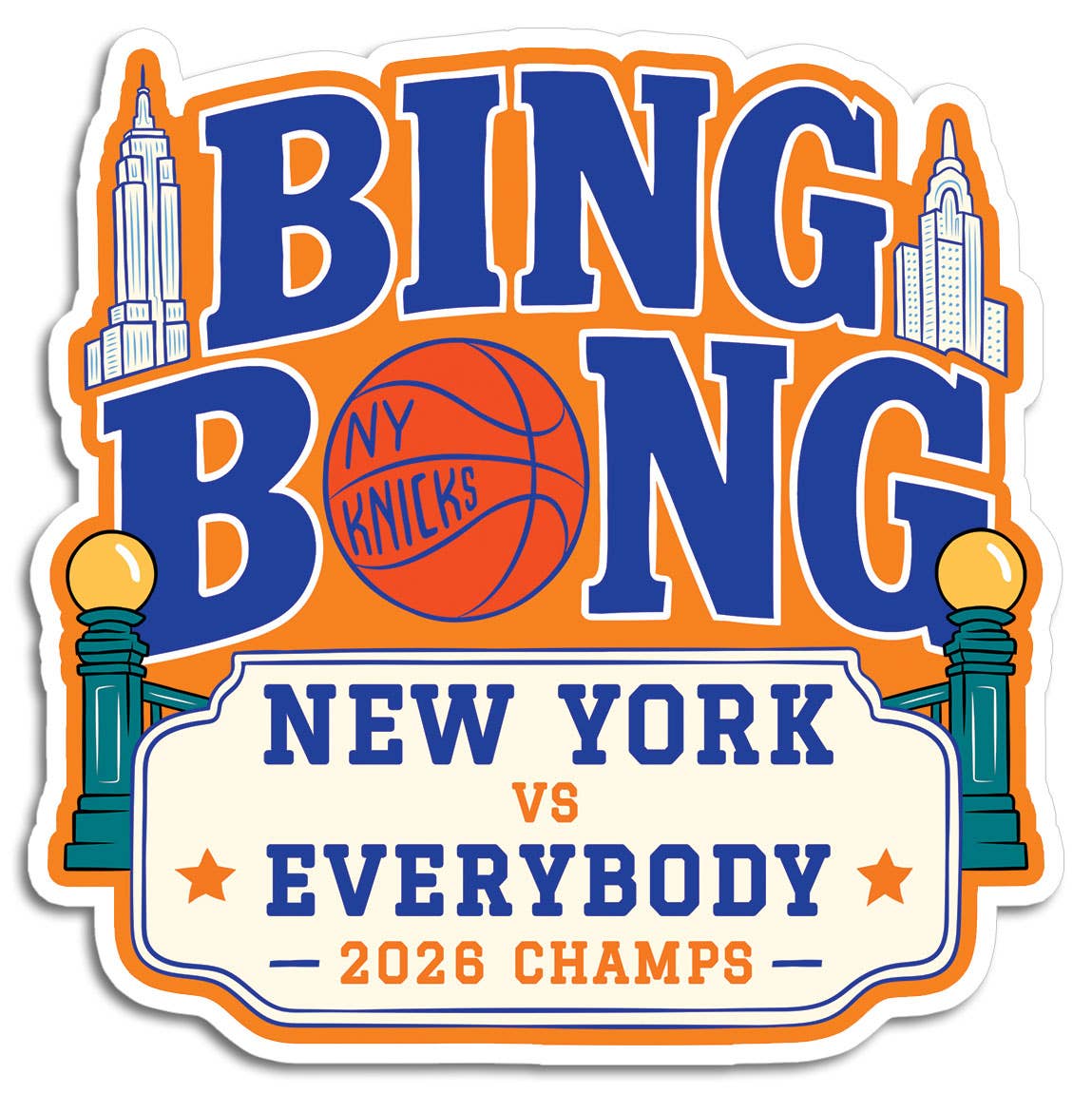 BING BONG New York vs. Everybody Basketball Die Cut Sticker