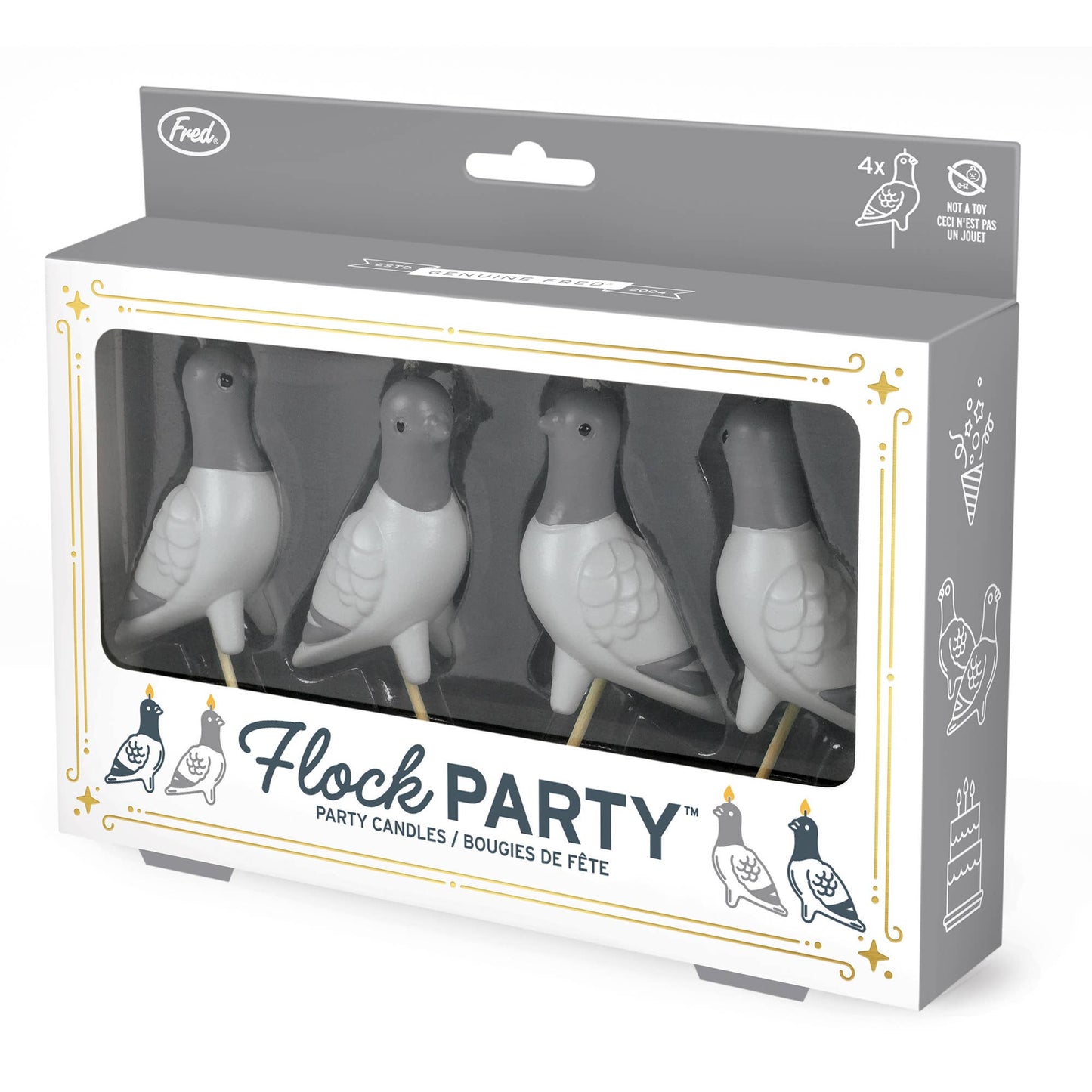 FLOCK PARTY Pigeon Candles - Set of 4
