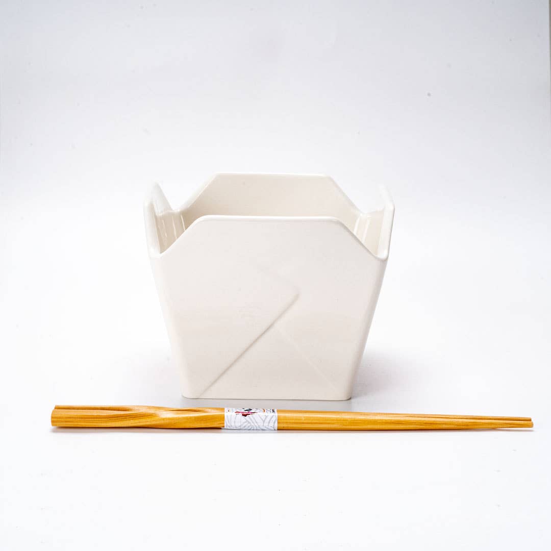 16oz 5"W x 4"H Takeout Box Serving Bowl With Chopsticks Phoenix (1/16)