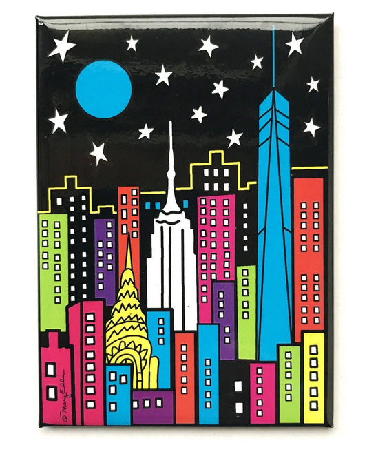 Mary Ellis - New York Skyline Night Magnet