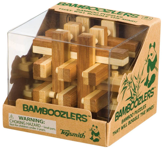 Toysmith - Bamboozlers, 3D Bamboo Puzzles, 3", Assorted