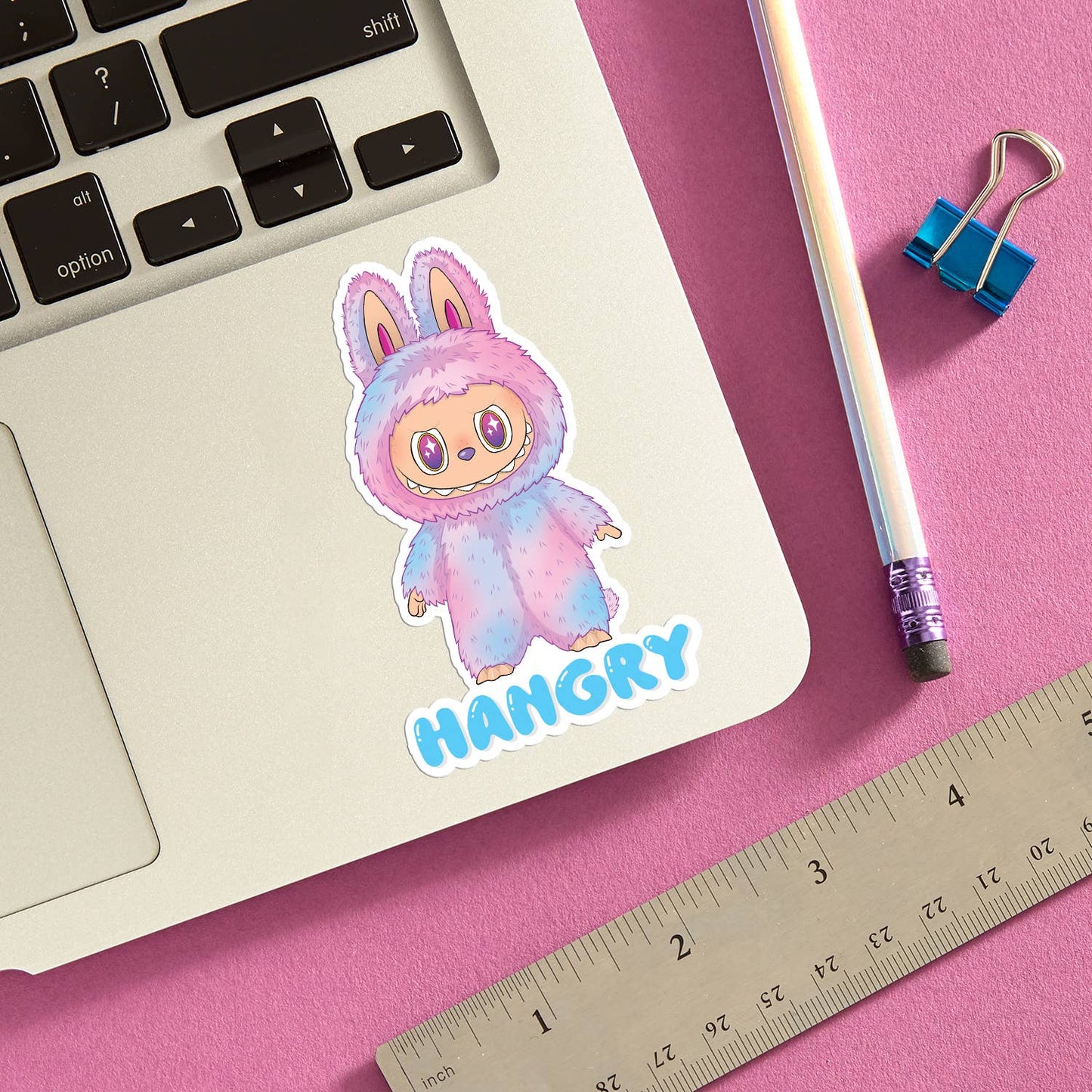 Labubu Hangry Die Cut Sticker