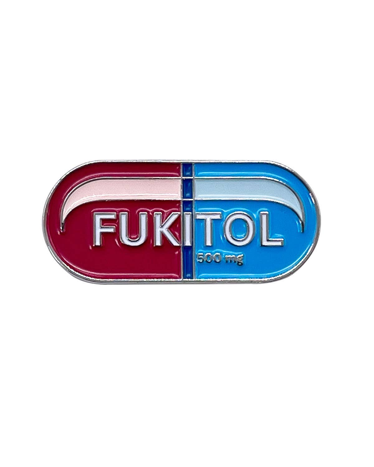 FUKITOL 500 mg Pill Enamel Pin with Metal Frame