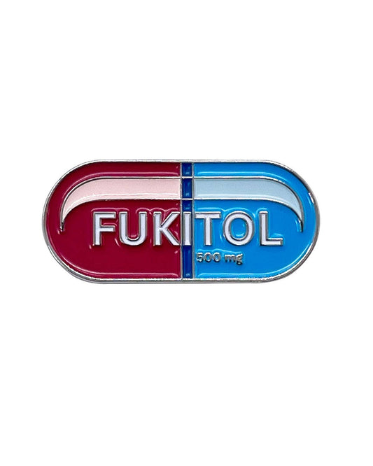 FUKITOL 500 mg Pill Enamel Pin with Metal Frame