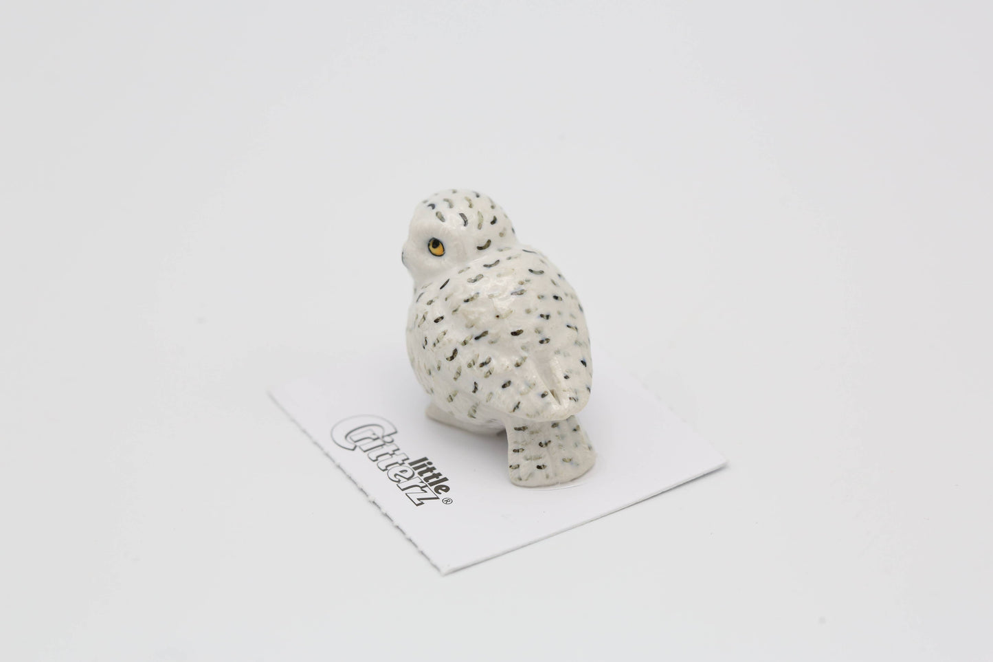 Ghost Snowy Owl Porcelain Miniature