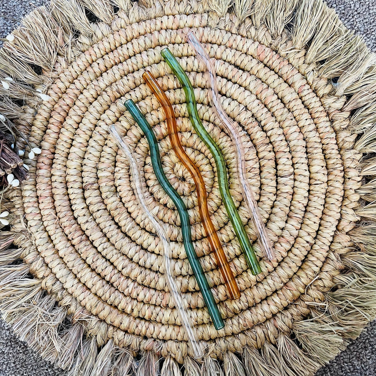 KuriArt Designs - Wavy Reusable Glass Straws