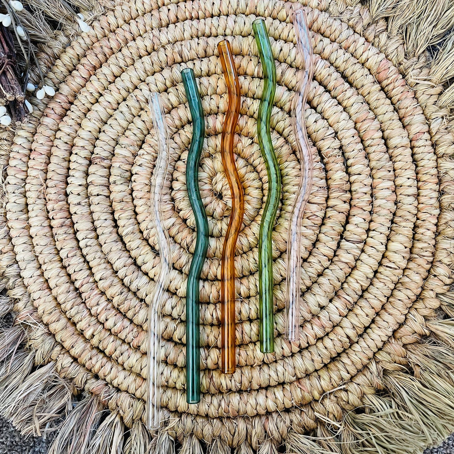 KuriArt Designs - Wavy Reusable Glass Straws