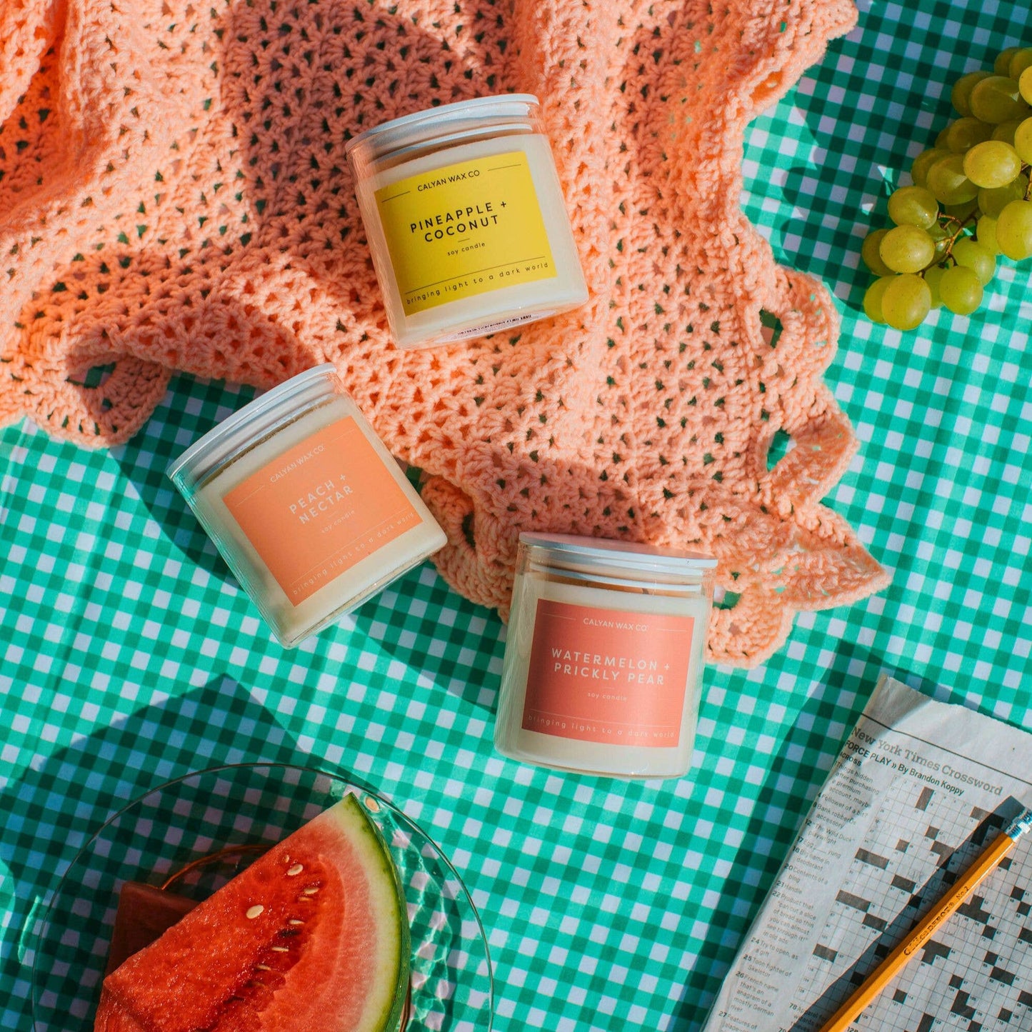 Calyan Wax Co. - Pineapple + Coconut - Clear Glass Tumbler Soy Candle