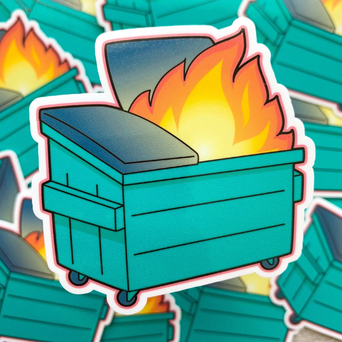 Dumpster Fire Vinyl Sticker / Waterproof