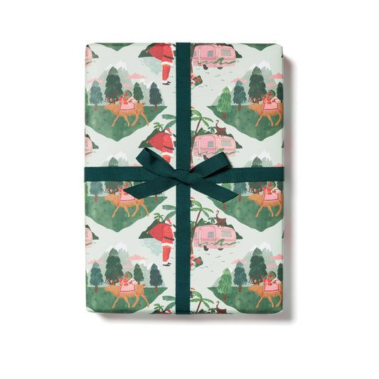 Santa Camper holiday wrapping paper